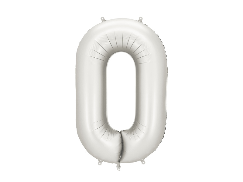 Balon foliowy Cyfra 0, 86cm, srebrny