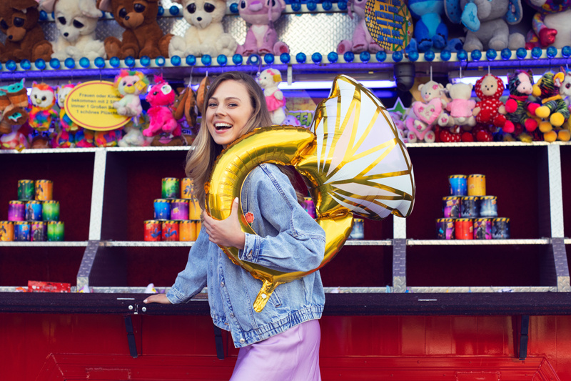 Kolorowy balon pierścionek