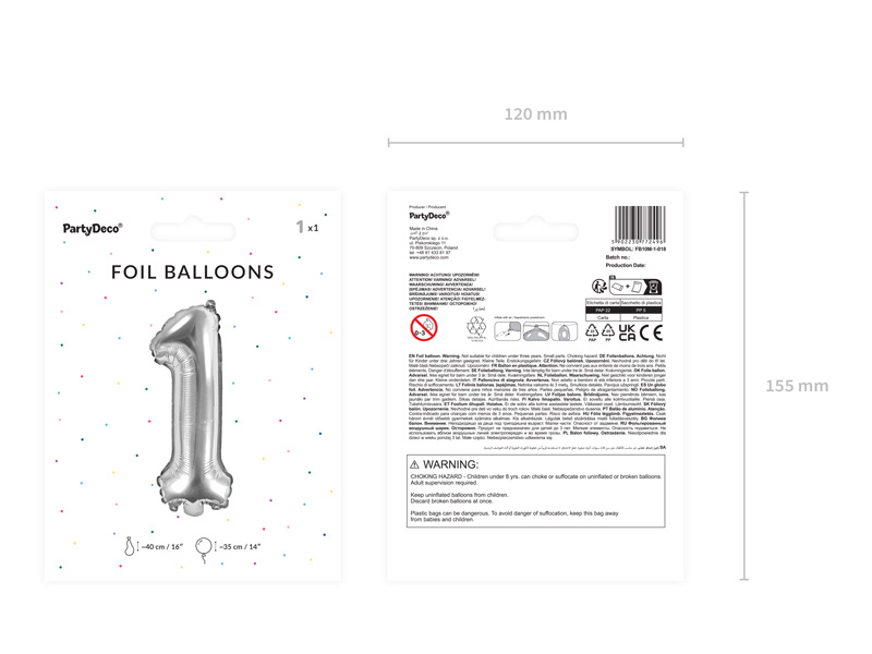 Balon foliowy cyfra 1 – prezentacja produktu