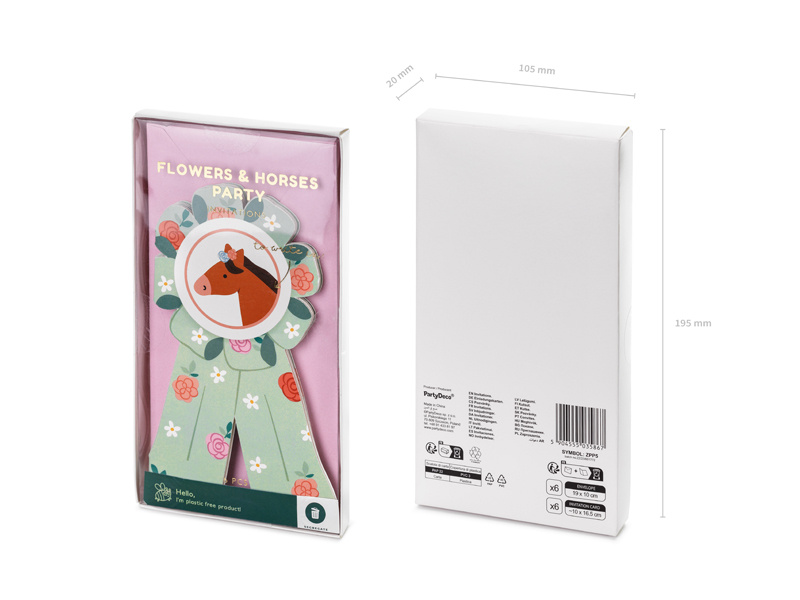 Zaproszenia Konie z kopertami