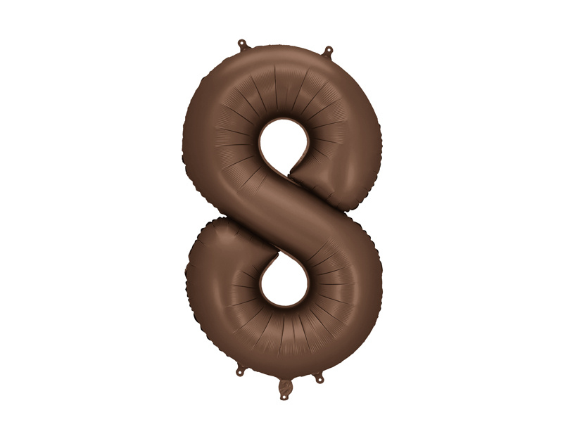 Balon foliowy cyfra 8 w kolorze mocca