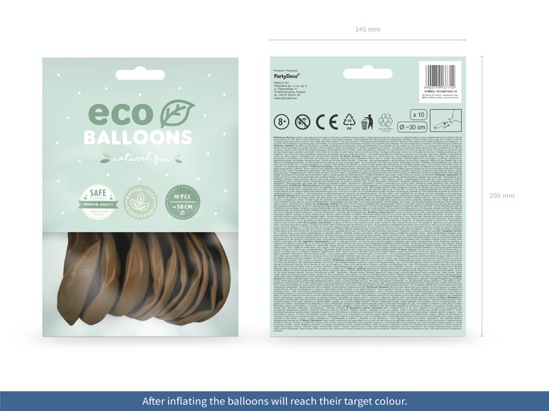 Balony Eco 26cm pastelowe czekoladowy brąz - zbliżenie