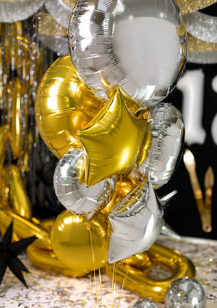 Balon foliowy okrągły Pastylka, 80 cm, złoty