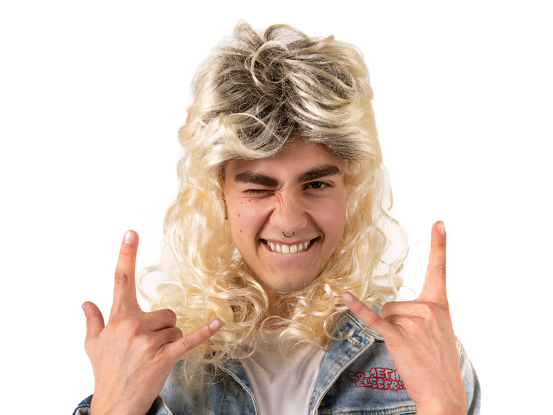 Peruka lata 80. długie włosy blond