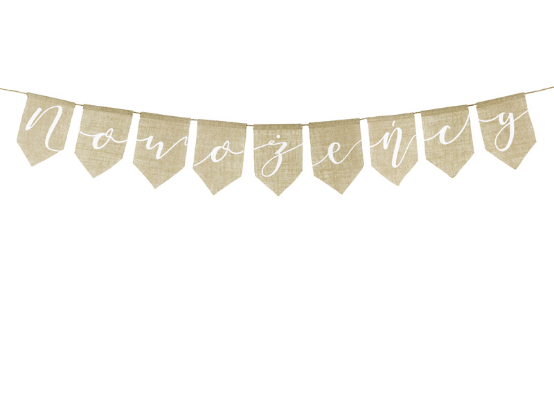 Baner Nowożeńcy z juty na ślub