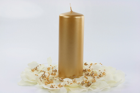 Świeca klubowa metalizowana, złoty, 15 x 6cm (1 op. / 6 szt.)