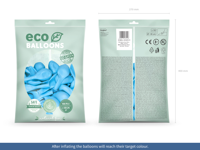 Błękitne balony Eco 30cm w aranżacji