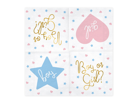Serwetki - Boy or Girl?, 33x33cm. (1 op. / 20 szt.)