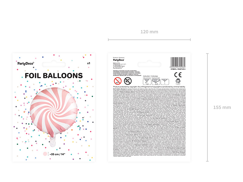 Balon foliowy cukierek w pastelowych kolorach