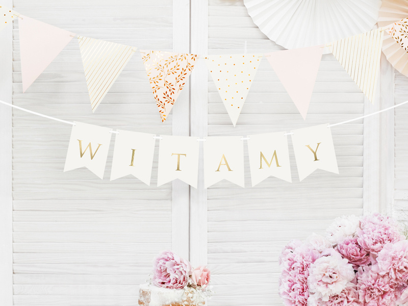Baner Witamy biały 15 x 80 cm - detale montażu