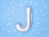 Balon foliowy Litera ''J'', 35cm, srebrny