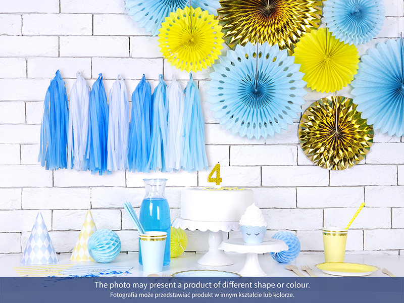 Świeczka urodzinowa Cyferka 8 złoty 7cm – podstawka