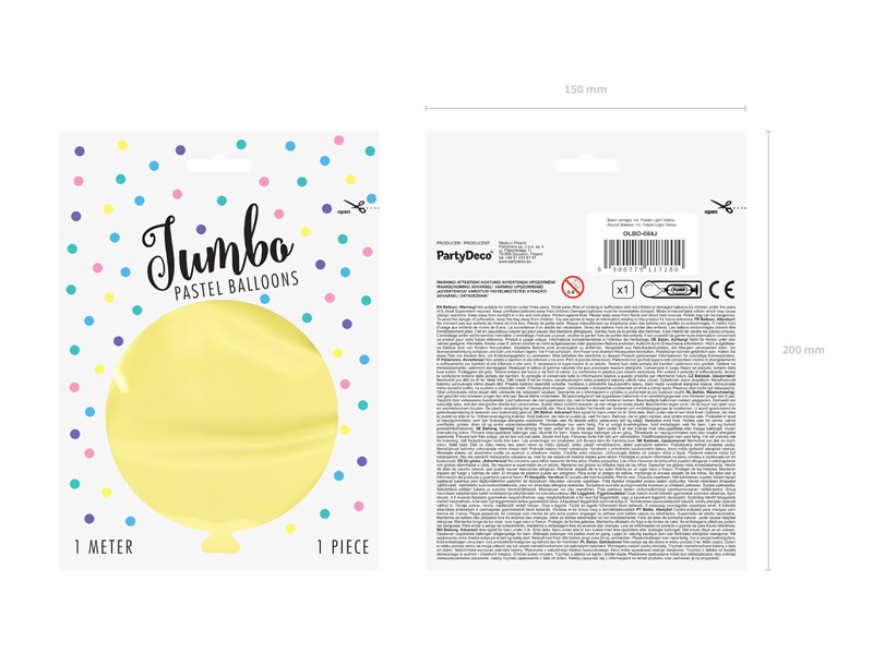 Balon okrągły 1m Pastel Light Yellow - aranżacja dekoracyjna