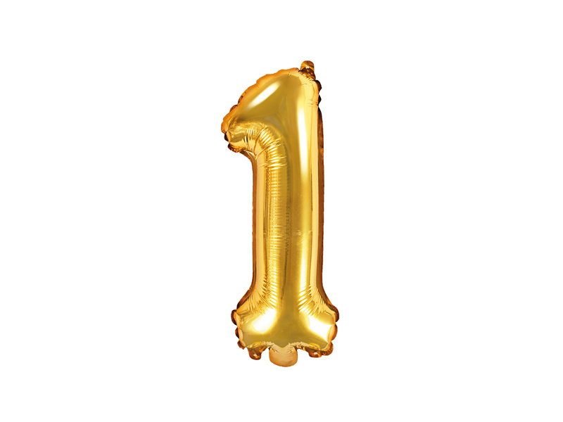 Balon foliowy Cyfra 1 35cm złoty