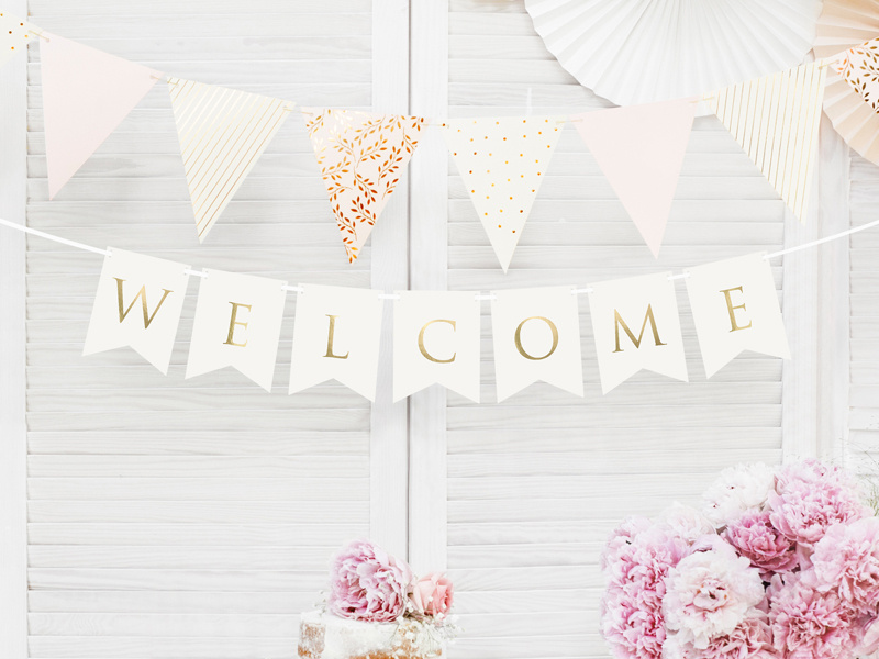 Baner Welcome biały 15 x 95 cm - zdjęcie 3