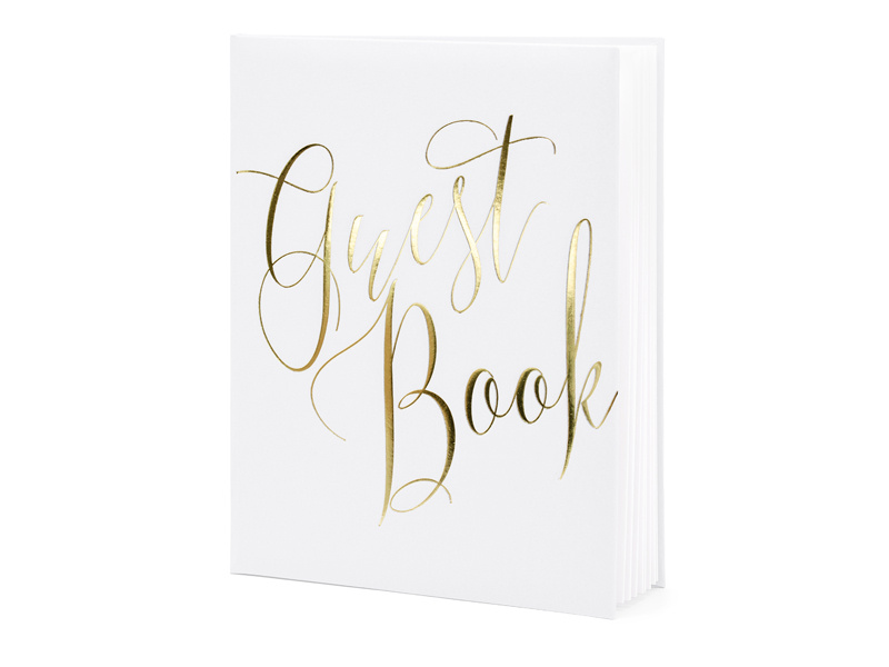 Księga Gości Guest book biały 20x24,5cm - widok z przodu