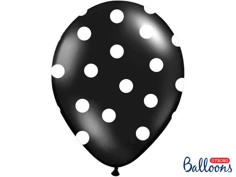 Balony 30cm Kropki Pastel Black - przykładowa dekoracja