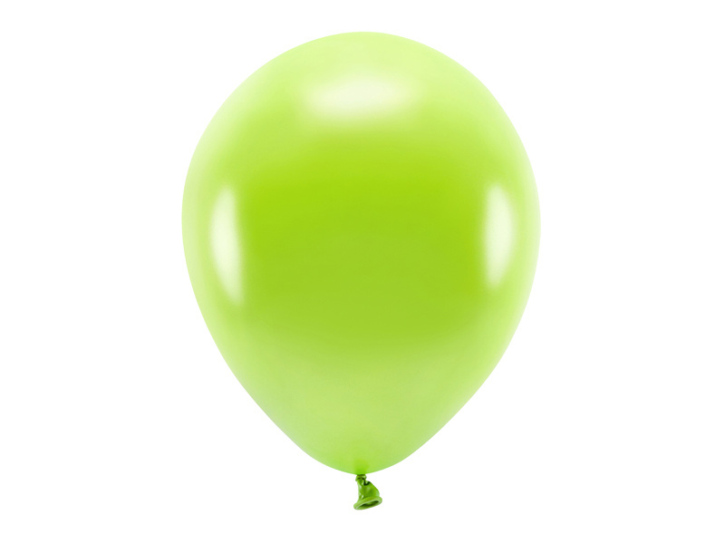 Balony Eco 30cm metalizowane zielone jabłuszko – opakowanie 10 sztuk