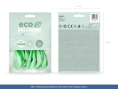 Balony Eco 30cm pastelowe, mięta (1 op. / 10 szt.)