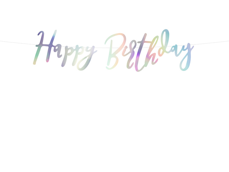 Baner Happy Birthday opalizujący - zdjęcie 1