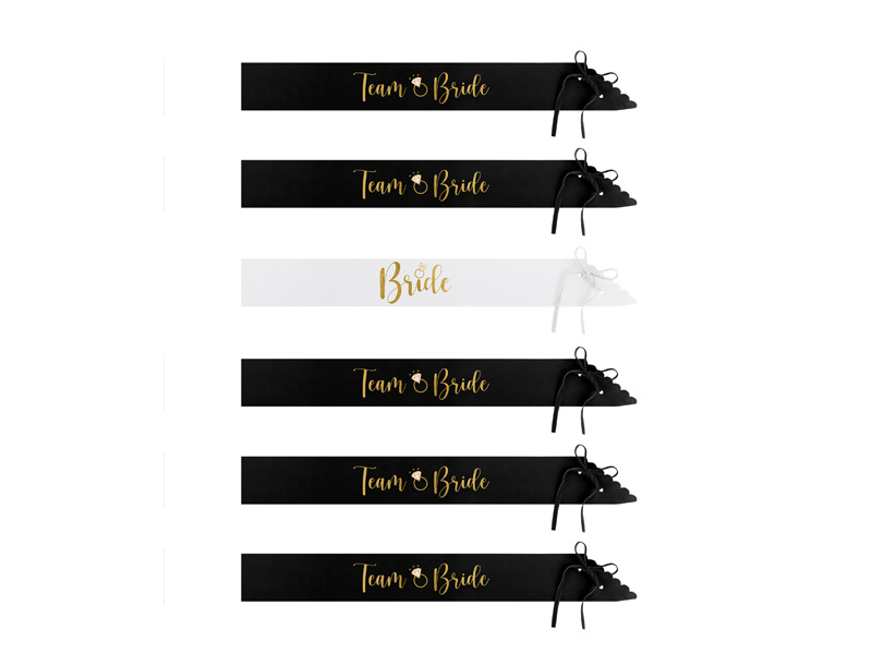 Szarfy Team Bride i Bride to be - widok z bliska