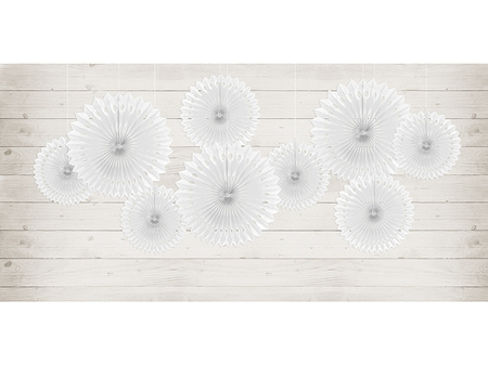 Rozety dekoracyjne, biały, 20-30cm (1 op. / 3 szt.)