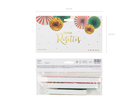 Rozety dekoracyjne, mix, 26-43 cm (1 op. / 3 szt.)