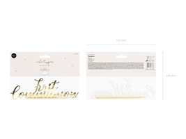 Topper na tort First Communion złoty 21cm - zdjęcie 3