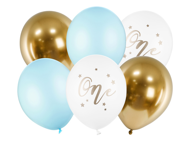 Balony 30cm One Pastel Light Blue – zestaw 6 sztuk