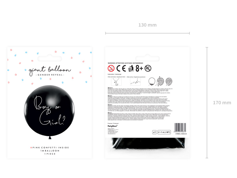 Balon Gender Reveal Dziewczynka – szczegóły