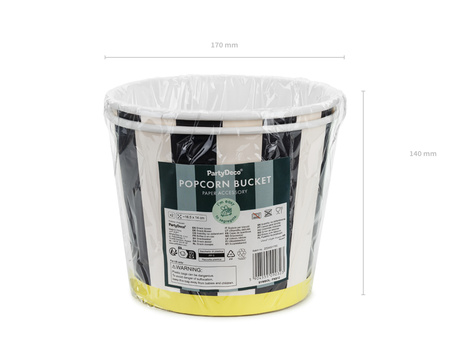 Wiaderka na przekąski Paski, 14 cm, mix (1 op. / 2 szt.)