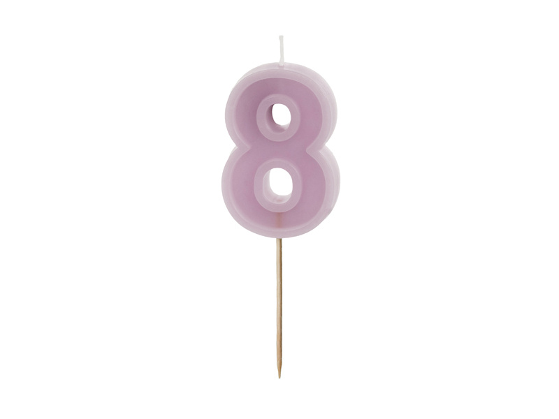 Świeczka urodzinowa Cyferka 8 fiolet 6 cm