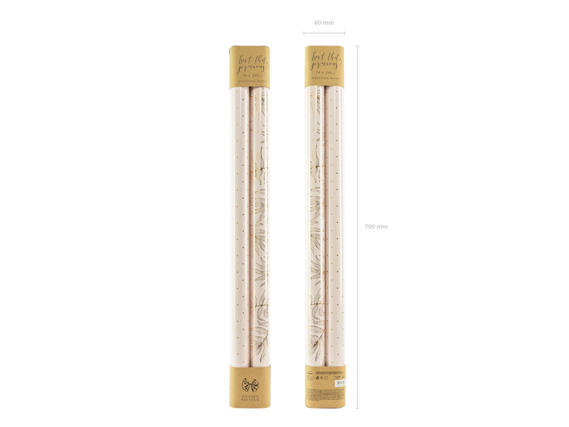 Papier do pakowania różowy z metalizowanymi zdobieniami