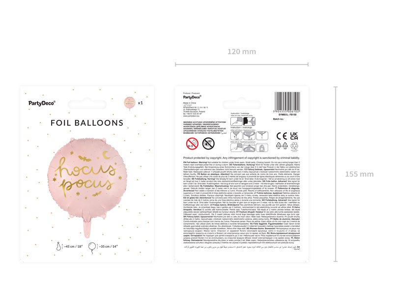 Balon foliowy Hocus Pocus różowy – balon z bliska