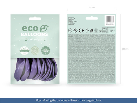 Balony Eco 26cm metalizowane, lawenda (1 op. / 10 szt.)