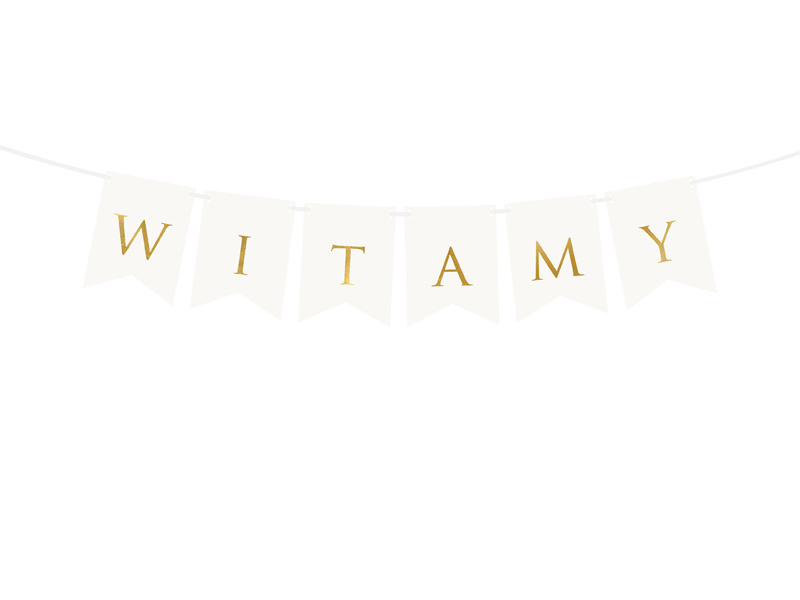 Baner Witamy biały 15 x 80 cm - widok ogólny