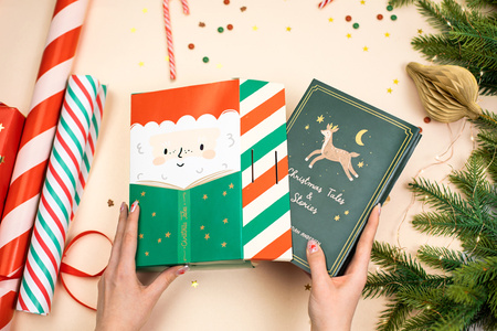 Pudełko na prezenty Mikołaj, 6x22.5x15 cm, mix