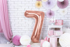 Balon foliowy Cyfra ''7'', 86cm, różowe złoto