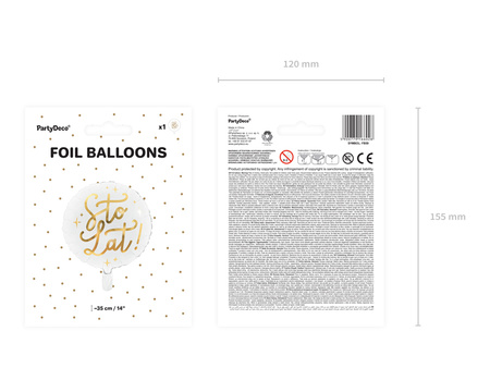 Balon foliowy Sto lat!, 35cm, biały