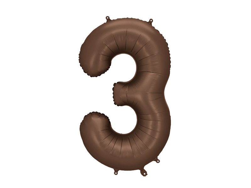 Balon foliowy cyfra 3 mocca