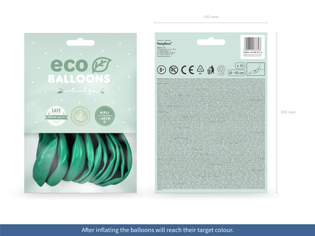 Balony Eco 26cm metalizowane, ciemna mięta (1 op. / 10 szt.)