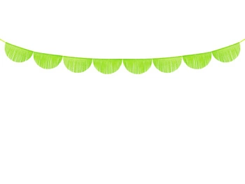 Girlanda bibułowa Frędzle, zielone jabłuszko, 3m