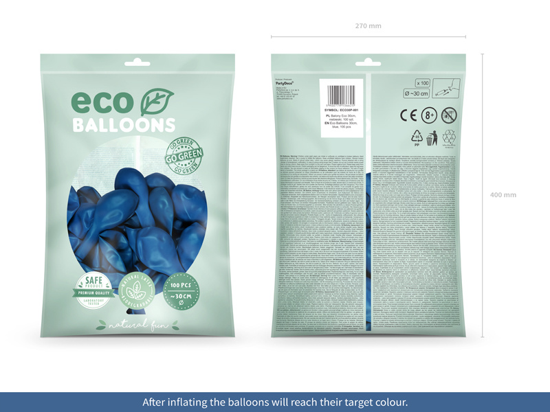 Balony Eco 30cm pastelowe niebieskie - detale produktu