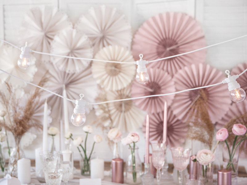 Lampki dekoracyjne LED biały 5m na białym przewodzie