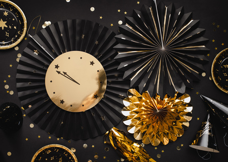 Rozety dekoracyjne Zegar, 26-43 cm, mix (1 op. / 3 szt.)