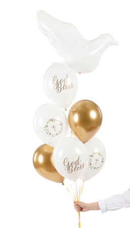 Balony 30 cm, God Bless, Pastel Pure White (1 op. / 50 szt.)