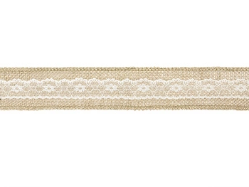 Taśma jutowa z koronką, 5x500cm
