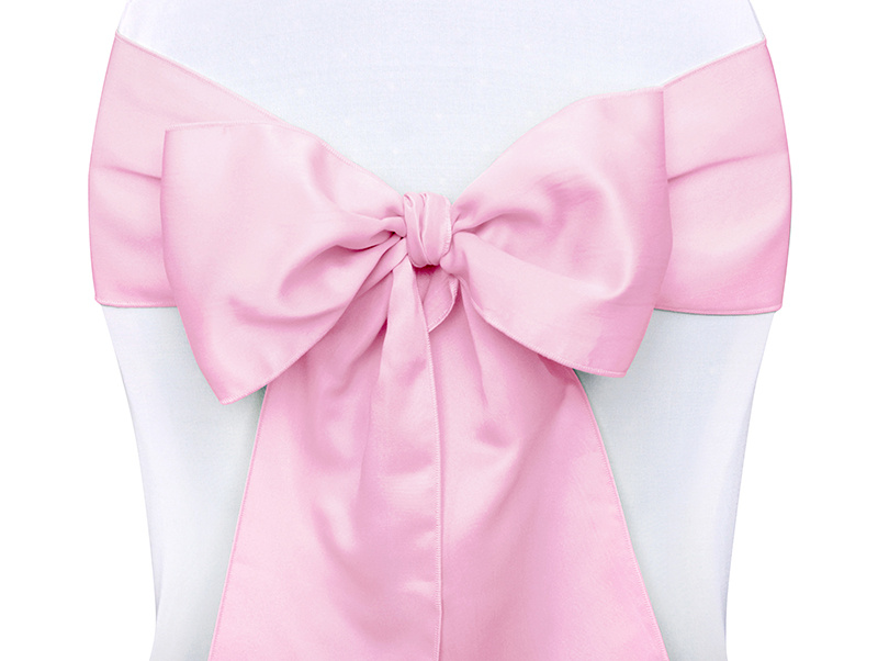 Szarfy na krzesło jasnoróżowe - widok ogólny