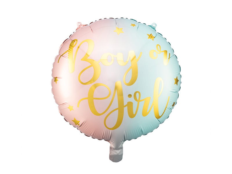 Balon Boy or Girl - zbliżenie na złoty nadruk