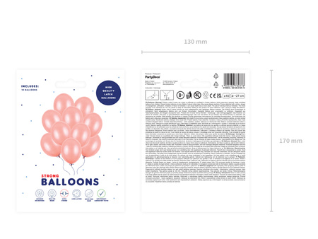 Balony Strong 27cm, Metallic Rose Gold (1 op. / 10 szt.)
